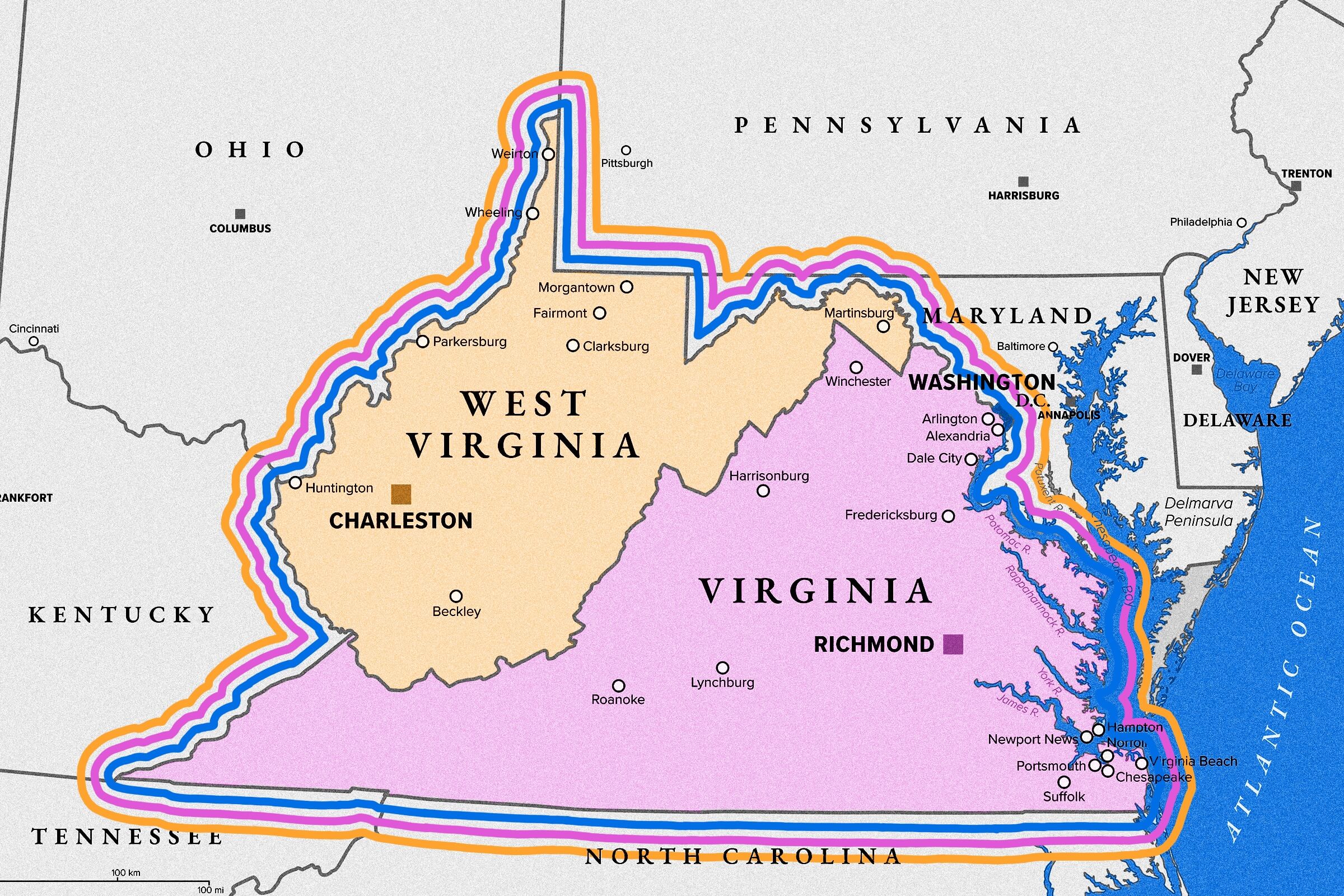 Service coverage area map